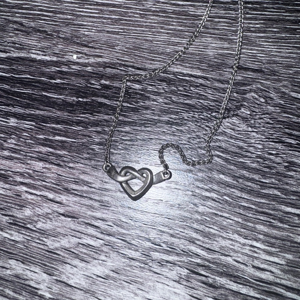 James Avery Silver Heart Knot Necklace